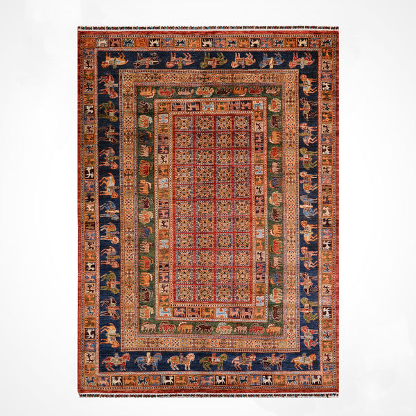 Pazırık Orijinal El Dokuması Multi Kök Boya Yün Halı 178x246 4.36 Metrekare - 5x8 ft