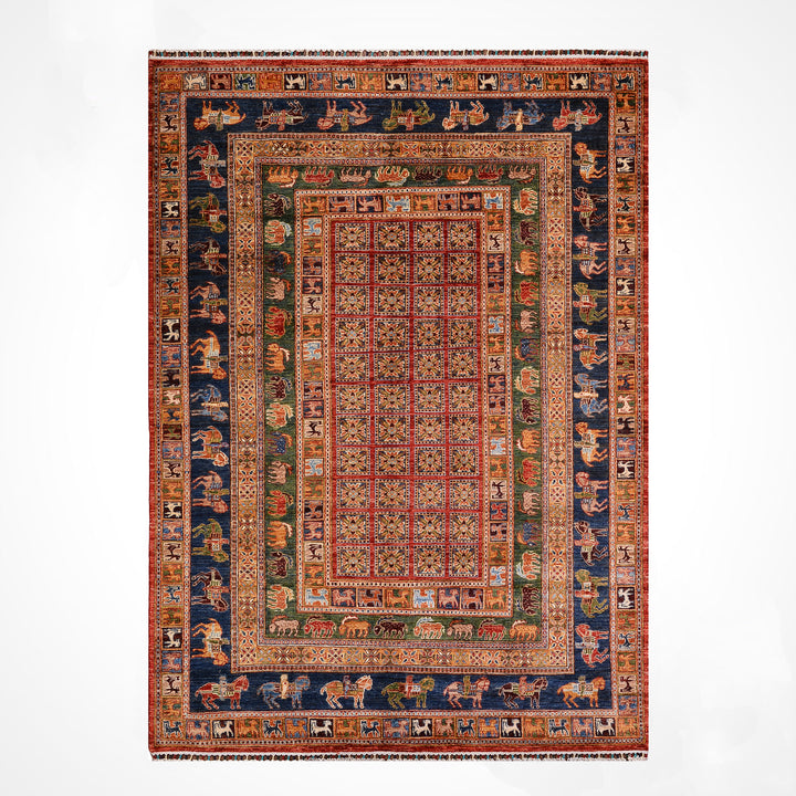 Pazırık Orijinal El Dokuması Multi Kök Boya Yün Halı 178x246 4.36 Metrekare - 5x8 ft