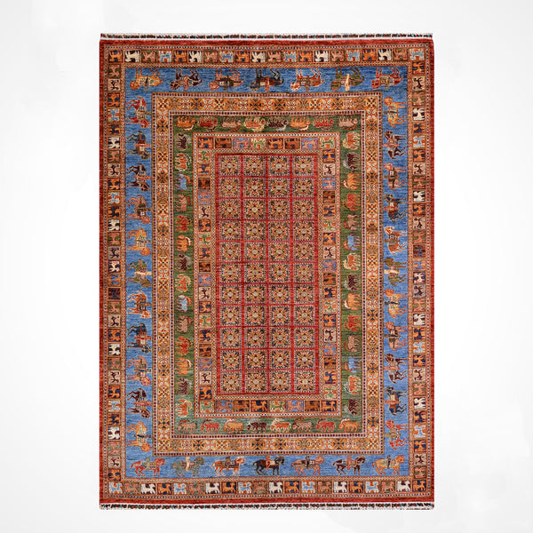 Pazırık Orijinal El Dokuması Multi Kök Boya Yün Halı 175x242 4.24 Metrekare - 5x8 ft