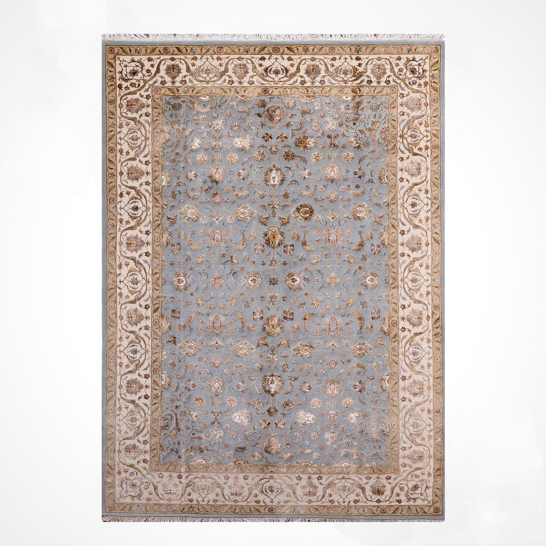 Hint Uşağı Orijinal El Dokuması Gri Yün Bambu Halı 204x306 6.24 Metrekare - 8x10 ft