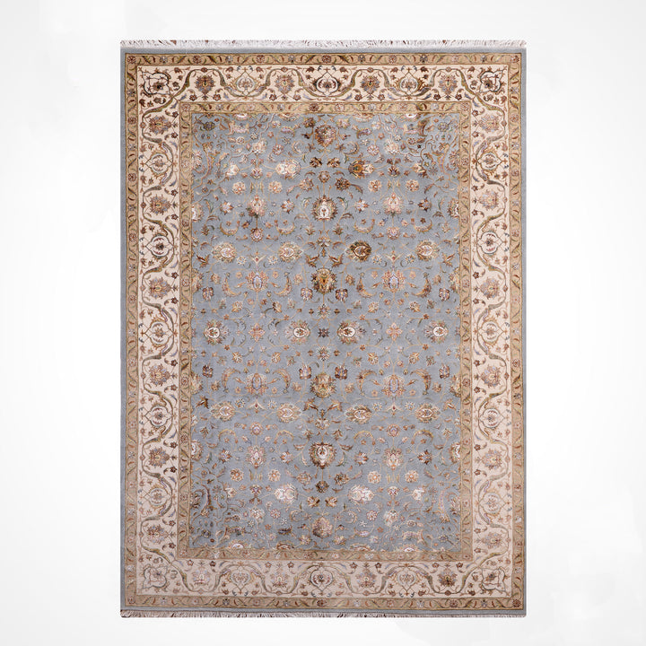 Hint Uşağı Orijinal El Dokuması Gri Yün Bambu Halı 204x306 6.24 Metrekare - 8x10 ft