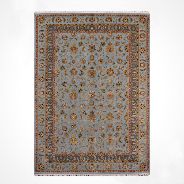 Hint Uşağı Aurora Orijinal El Dokuması Mavi Yün İpek Halı 185x279 5.16 Metrekare - 7x10 ft