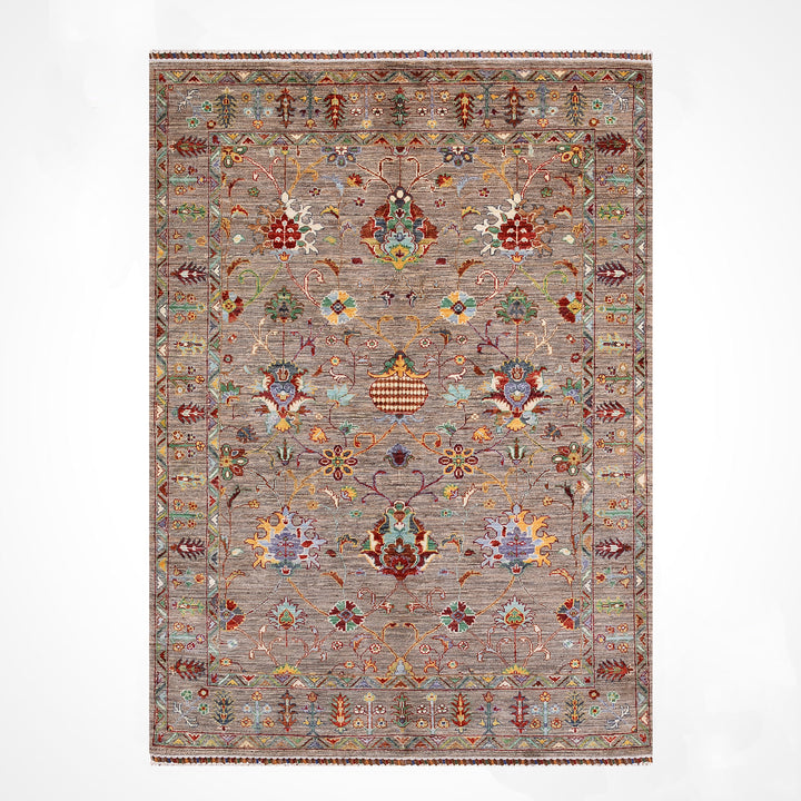 Sultani Binbirgece Orijinal El Dokuması Bej Kök Boya Yün Halı 150x205 3.08 Metrekare - 5x6 ft