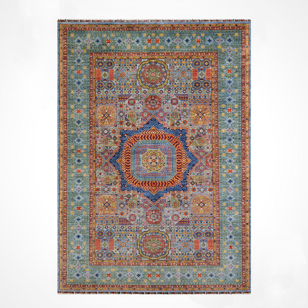 Memlük Orijinal El Dokuması Multi Kök Boya Yün Halı 195x292 5.69 Metrekare - 7x10 ft