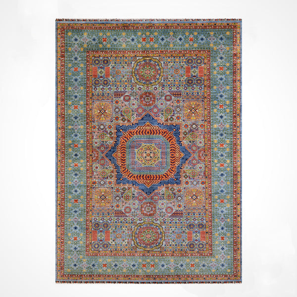 Memlük Orijinal El Dokuması Multi Kök Boya Yün Halı 195x292 5.69 Metrekare - 7x10 ft