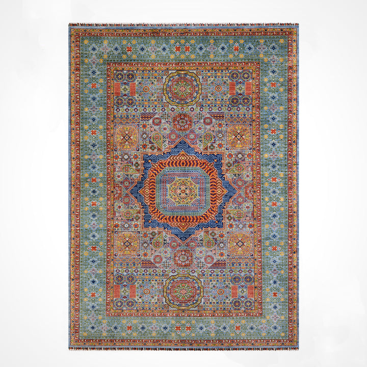 Memlük Orijinal El Dokuması Multi Kök Boya Yün Halı 195x292 5.69 Metrekare - 7x10 ft
