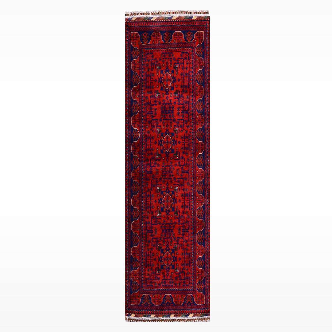 Afgan Halısı Hamyap Yolluk Orijinal El Dokuması Kök Boya Yün 0.78x200 1.56 Metrekare - 2x6 ft