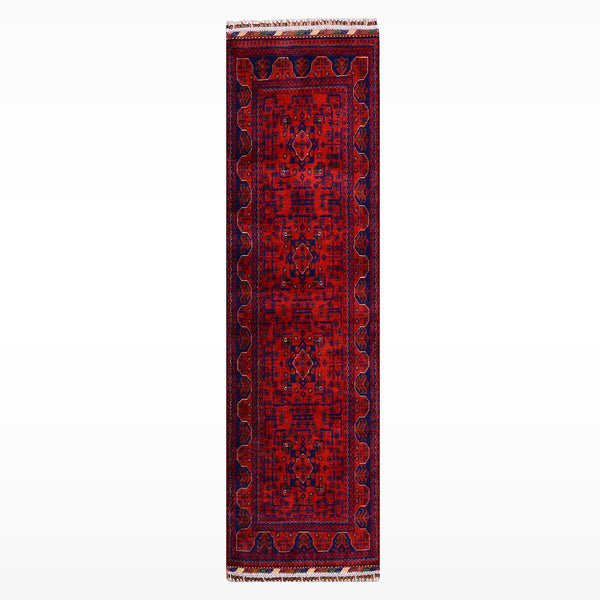 Afgan Halısı Hamyap Yolluk Orijinal El Dokuması Kök Boya Yün 0.78x200 1.56 Metrekare - 2x6 ft