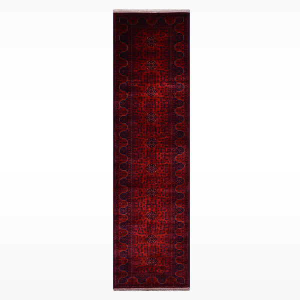 Afgan Halısı Yolluk Bilcik Orijinal El Dokuması Kök Boya Yün 0.82x393 3.22 Metrekare - 3x13 ft