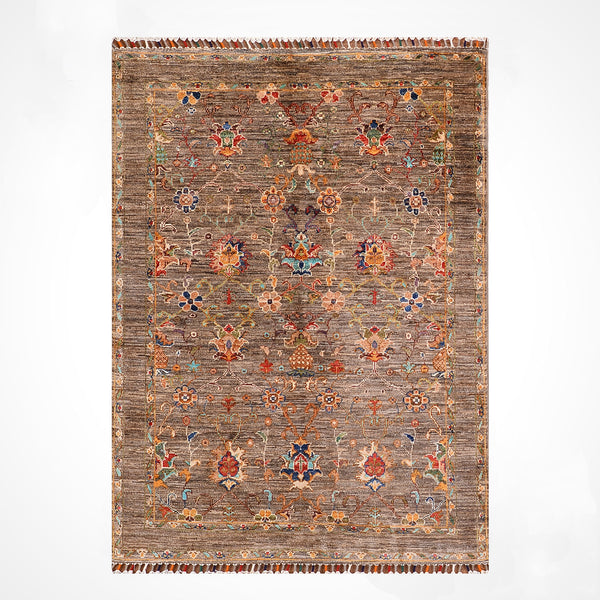 Sultani Binbirgece Orijinal El Dokuması Bej Kök Boya Yün Halı 106x152 1.61 Metrekare - 3x5 ft