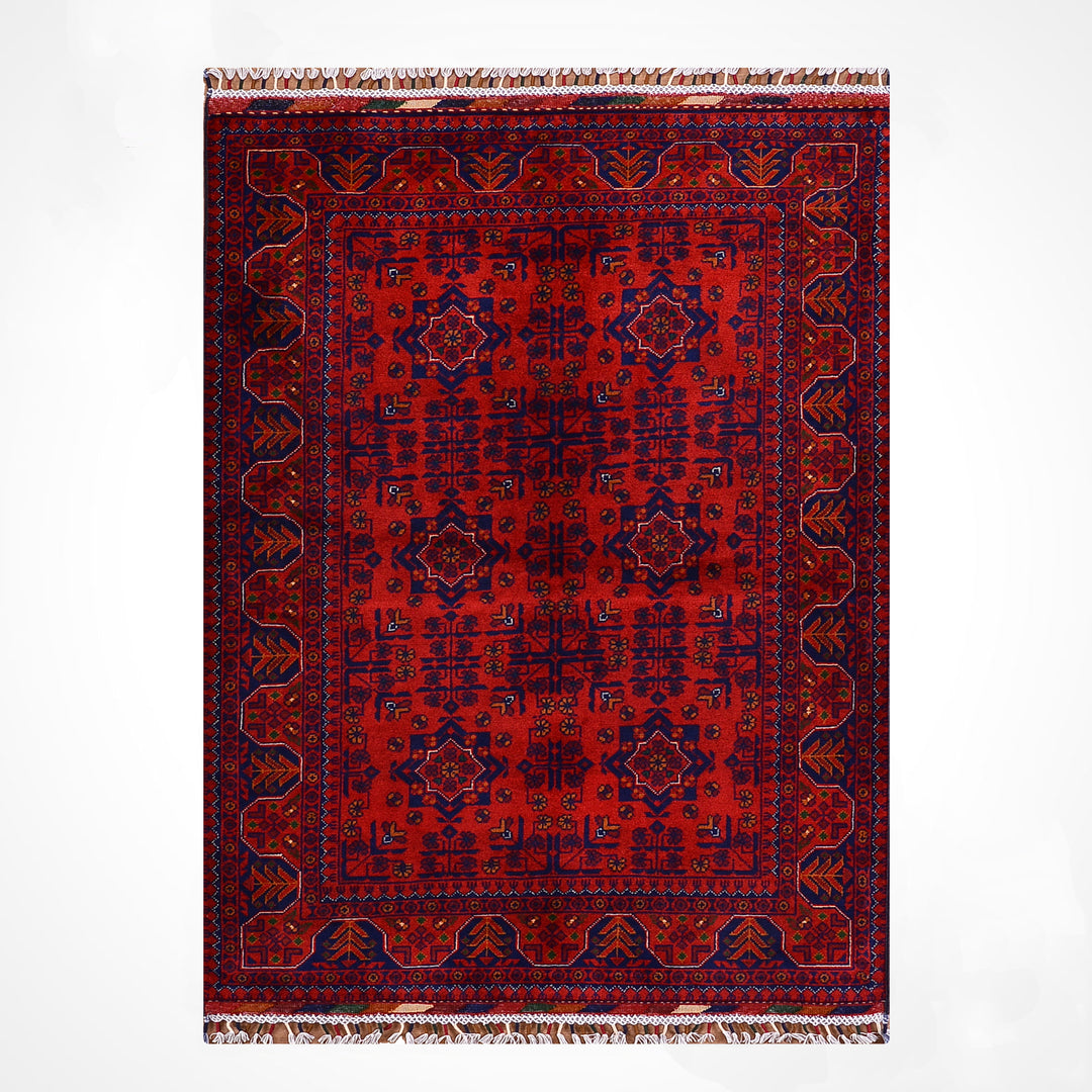 Afgan Halısı Hamyap Orijinal El Dokuması Kök Boya Yün 102x156 1.59 Metrekare - 3x5 ft