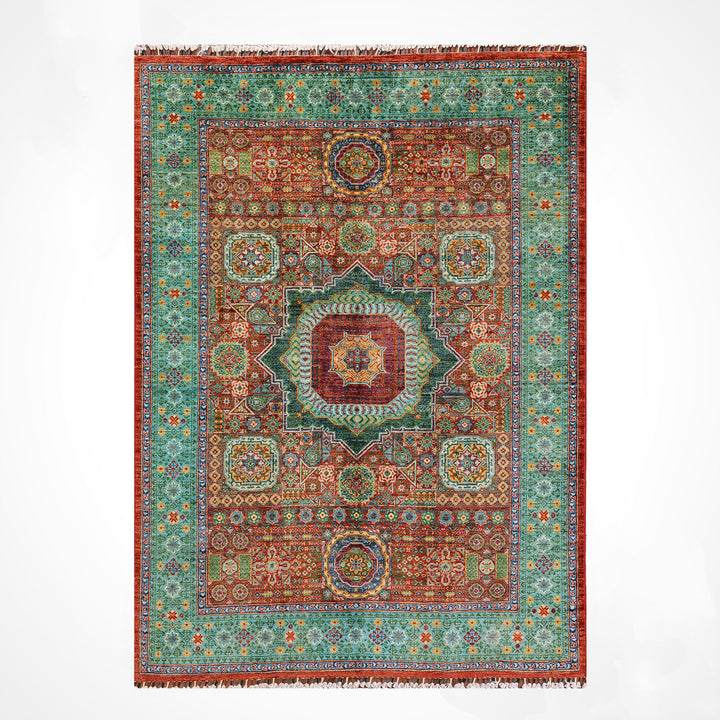 Memlük Orijinal El Dokuması Multi Kök Boya Yün Halı 172x223 3.84 Metrekare - 5x8 ft