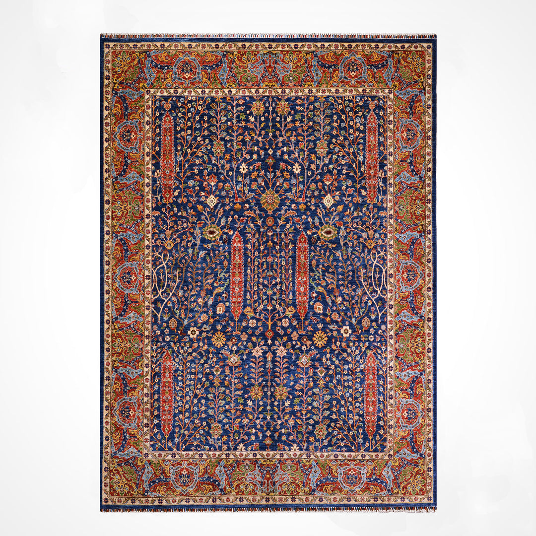 Haris Hayat Ağacı Orijinal El Dokuması Multi Kök Boya Yün Halı 249x314 7.82 Metrekare - 8x10 ft