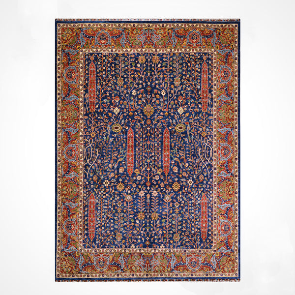 Haris Hayat Ağacı Orijinal El Dokuması Multi Kök Boya Yün Halı 249x314 7.82 Metrekare - 8x10 ft