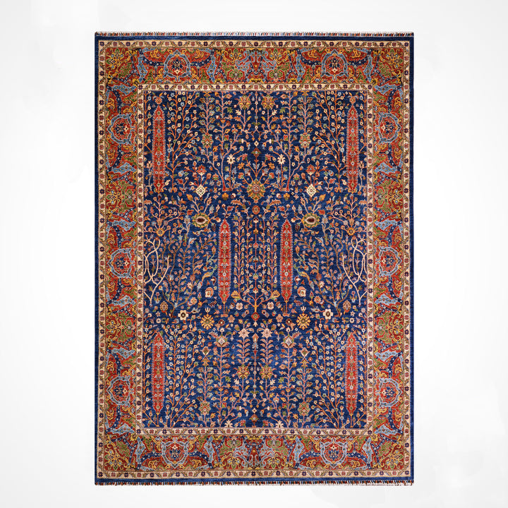 Haris Hayat Ağacı Orijinal El Dokuması Multi Kök Boya Yün Halı 249x314 7.82 Metrekare - 8x10 ft