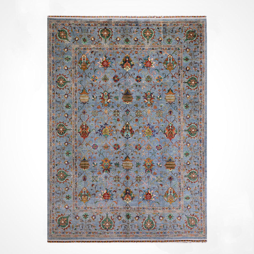 Sultani Binbirgece Orijinal El Dokuması Gri Kök Boya Yün Halı 250x292 7.30 Metrekare - 7x10 ft