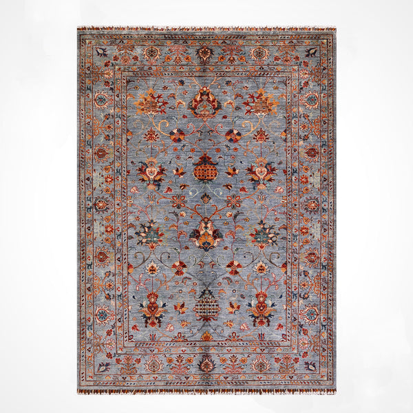 Sultani Binbirgece Orijinal El Dokuması Gri Kök Boya Yün Halı 173x248 4.29 Metrekare - 5x8 ft