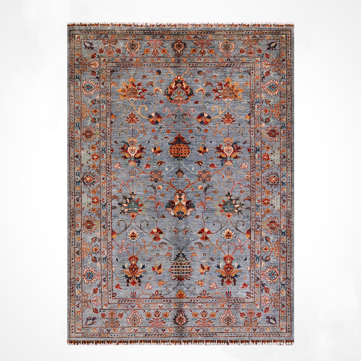 Sultani Binbirgece Orijinal El Dokuması Gri Kök Boya Yün Halı 173x248 4.29 Metrekare - 5x8 ft