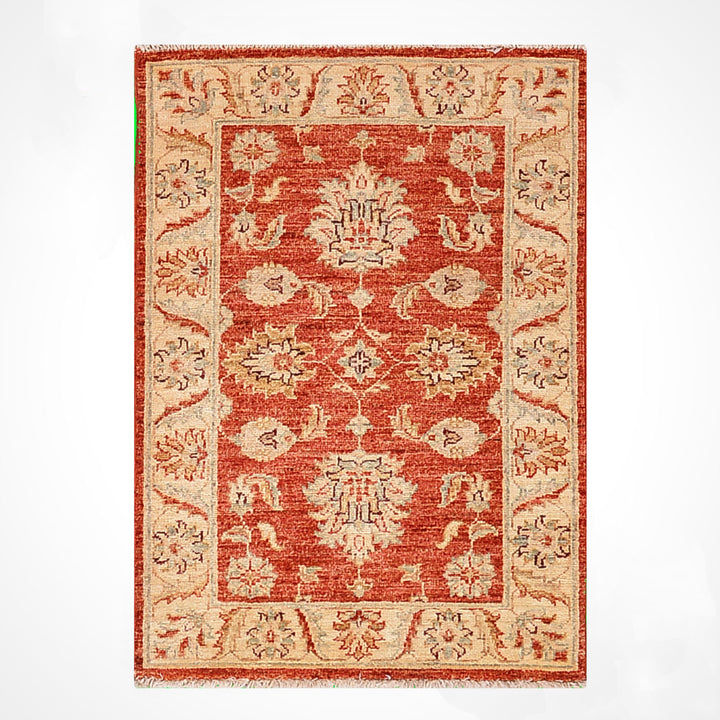 Uşak Orijinal El Dokuması Kırmızı Kök Boya Yün Halı 0.62x0.94 0.58 Metrekare - 2x3 ft