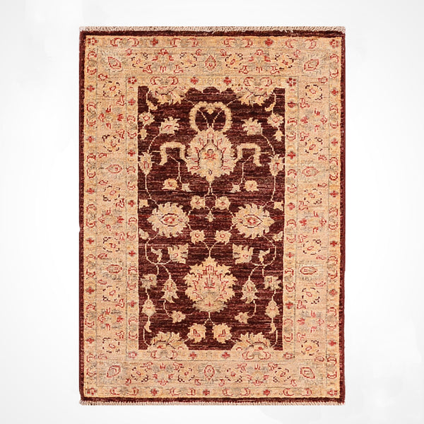 Uşak Orijinal El Dokuması Bordo Kök Boya Yün Halı 0.61x0.93 0.67 Metrekare - 2x3 ft