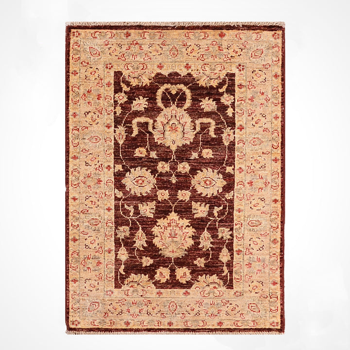 Uşak Orijinal El Dokuması Bordo Kök Boya Yün Halı 0.61x0.93 0.67 Metrekare - 2x3 ft