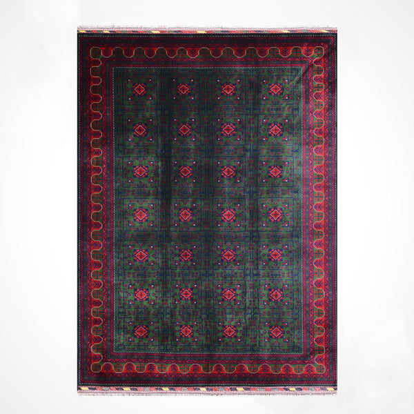 Afgan Halısı Bilcik Orijinal El Dokuması Kök Boya Yün 197x293 5.77 Metrekare - 7x10 ft