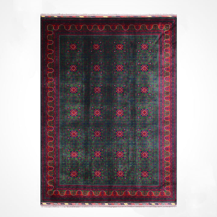 Afghan Biljik Rug Original Hand-Woven Natural Dye Wool 197x293 5.77 Square Meters - 7x10 ft