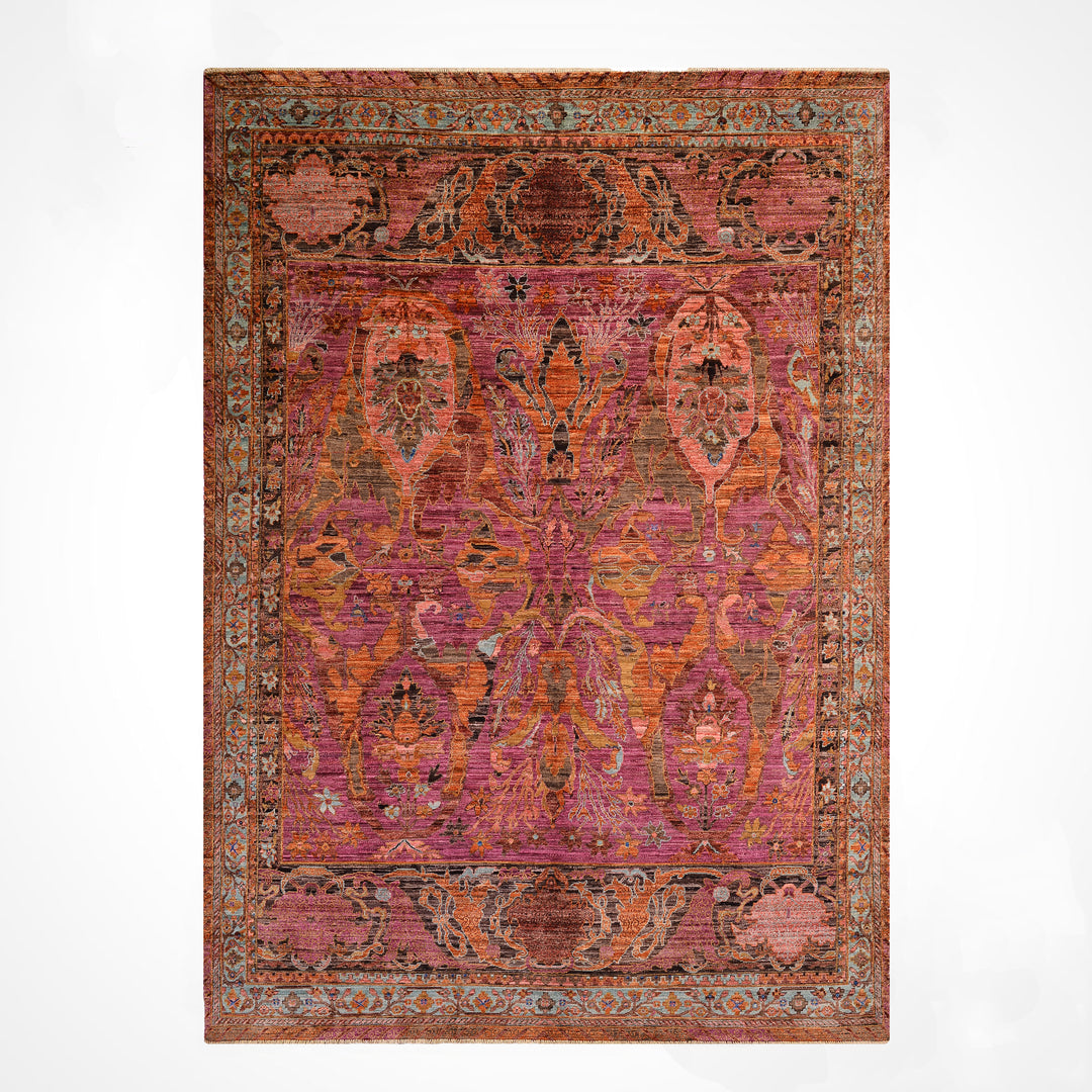 Selçuklu Orijinal El Dokuması Multi Kök Boya Yün Halı 242x298 7.21 Metrekare - 7x10 ft
