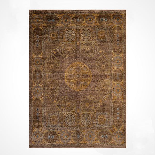 Selçuklu Orijinal El Dokuması Yeşil Kök Boya Yün Halı 244x296 7.22 Metrekare - 7x10 ft