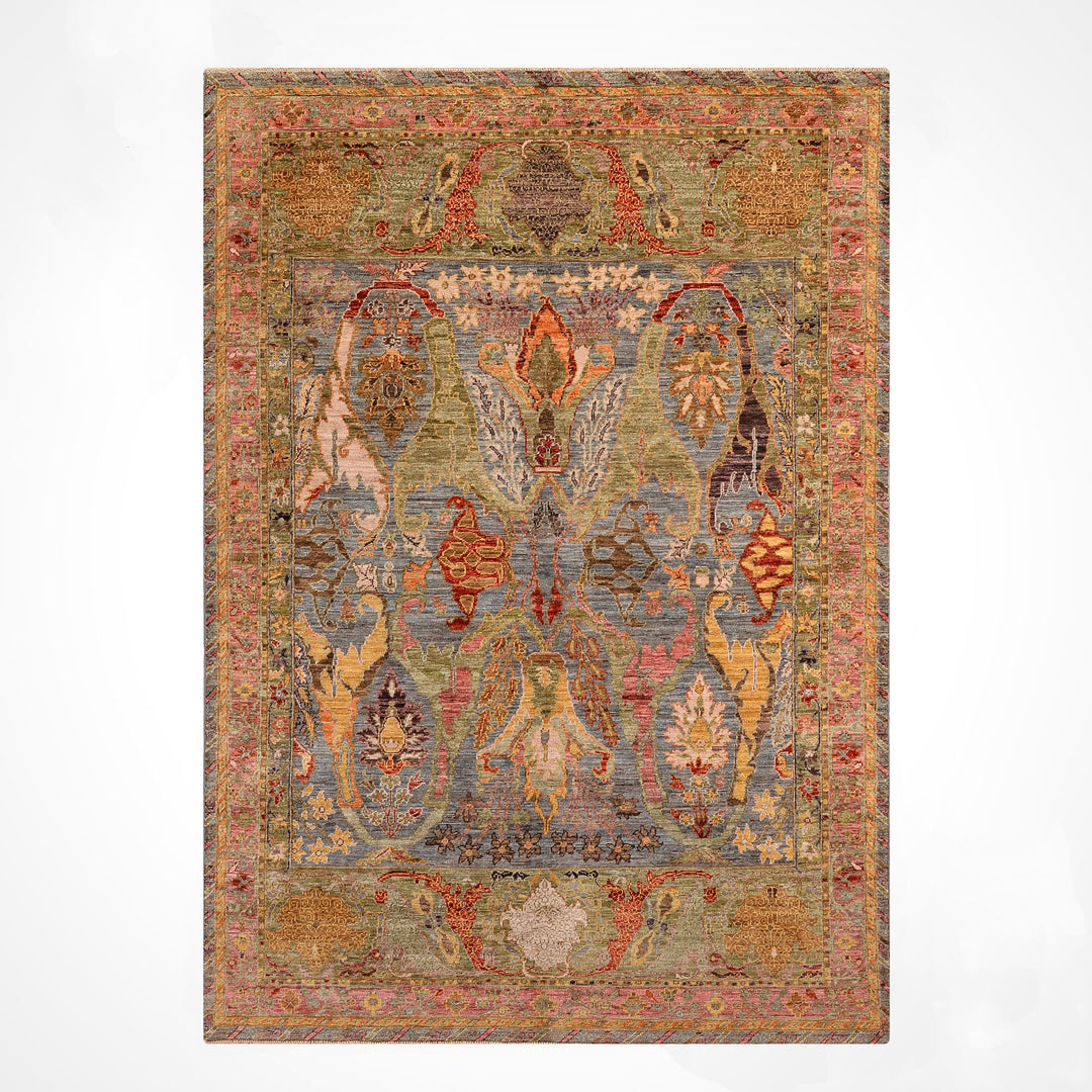 Selçuklu Orijinal El Dokuması Multi Kök Boya Yün Halı 184x265 4.88 Metrekare - 7x10 ft