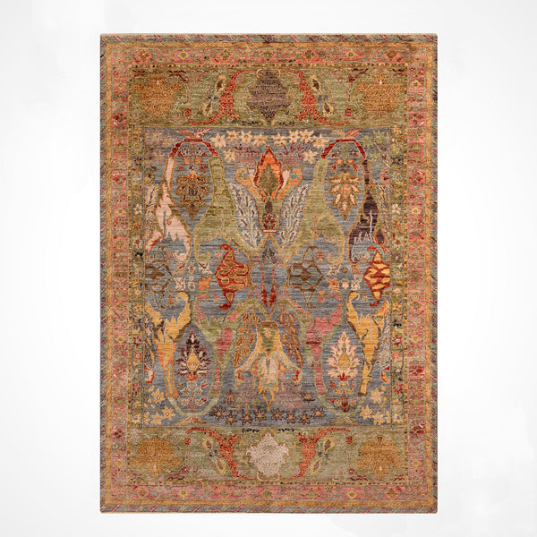 Selçuklu Orijinal El Dokuması Multi Kök Boya Yün Halı 184x265 4.88 Metrekare - 7x10 ft