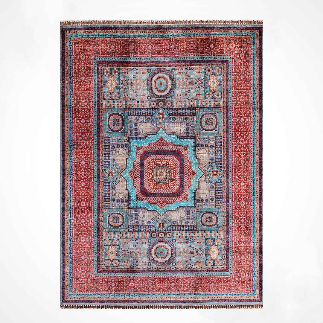 Memlük Orijinal El Dokuması Multi Kök Boya Yün Halı 183x243 4.45 Metrekare - 5x8 ft