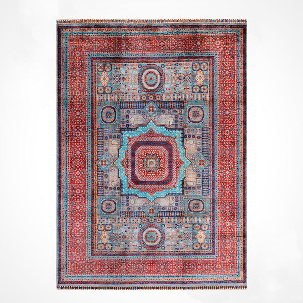 Memlük Orijinal El Dokuması Multi Kök Boya Yün Halı 183x243 4.45 Metrekare - 5x8 ft
