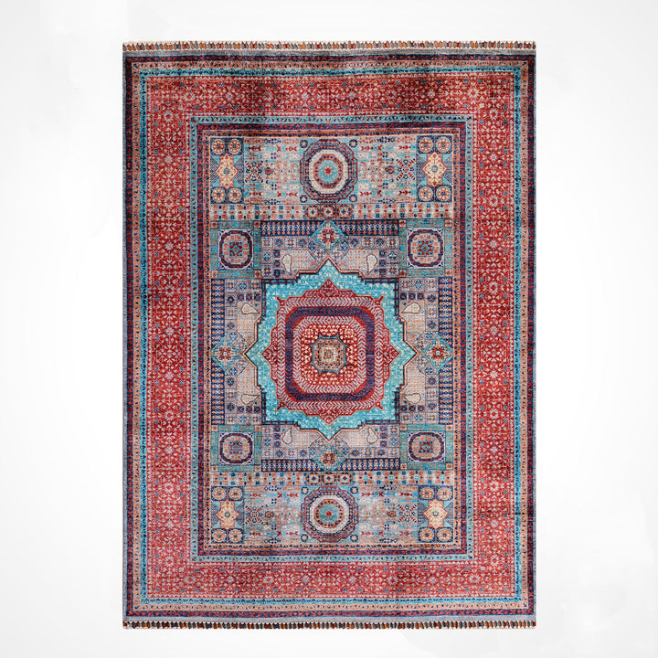 Memlük Orijinal El Dokuması Multi Kök Boya Yün Halı 183x243 4.45 Metrekare - 5x8 ft