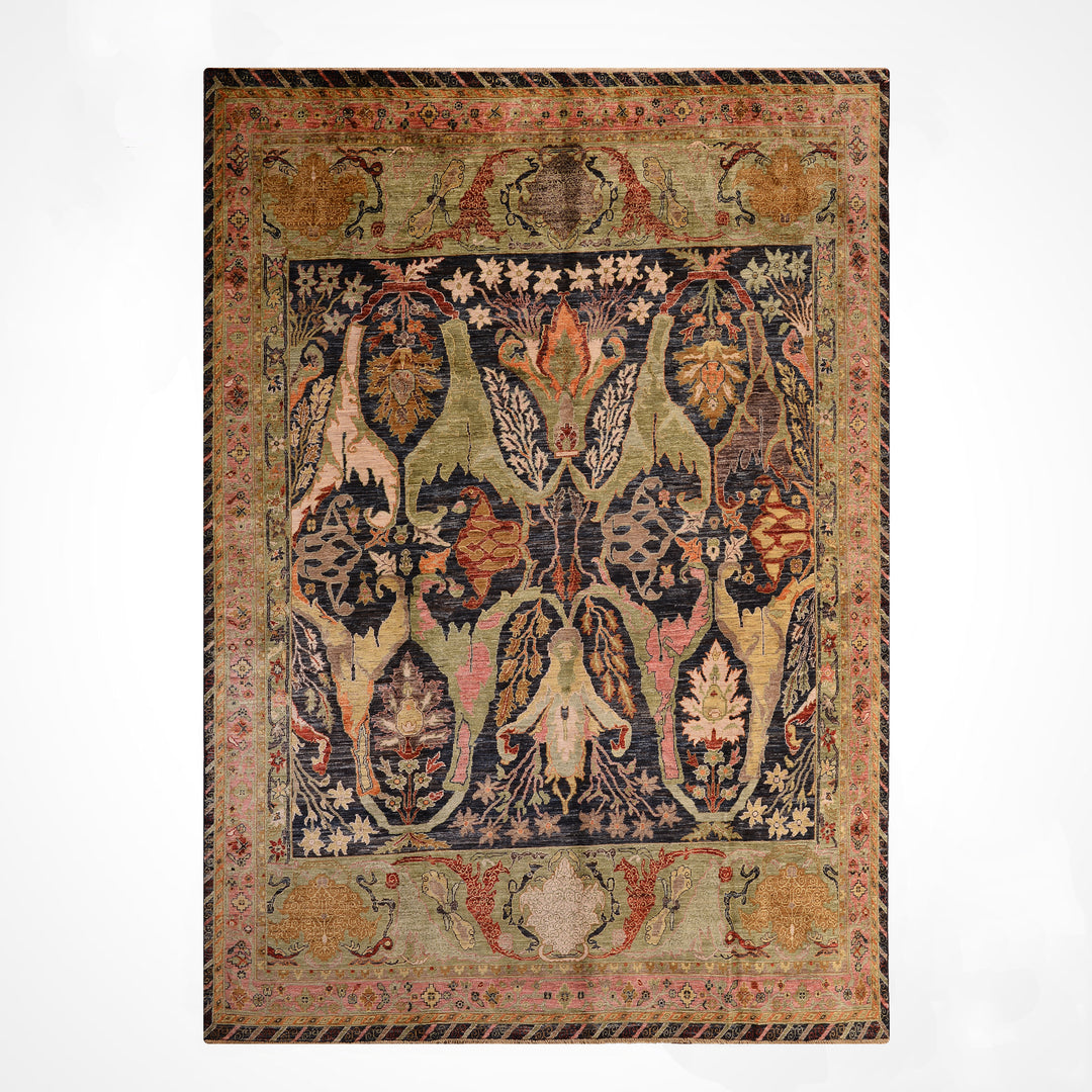 Selçuklu Orijinal El Dokuması Multi Kök Boya Yün Halı 246x298 7.33 Metrekare - 7x10 ft