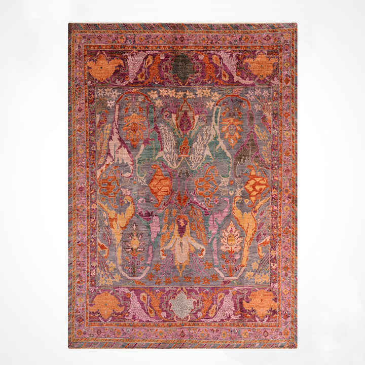Selçuklu Orijinal El Dokuması Pembe Kök Boya Yün Halı 252x298 7.51 Metrekare - 7x10 ft