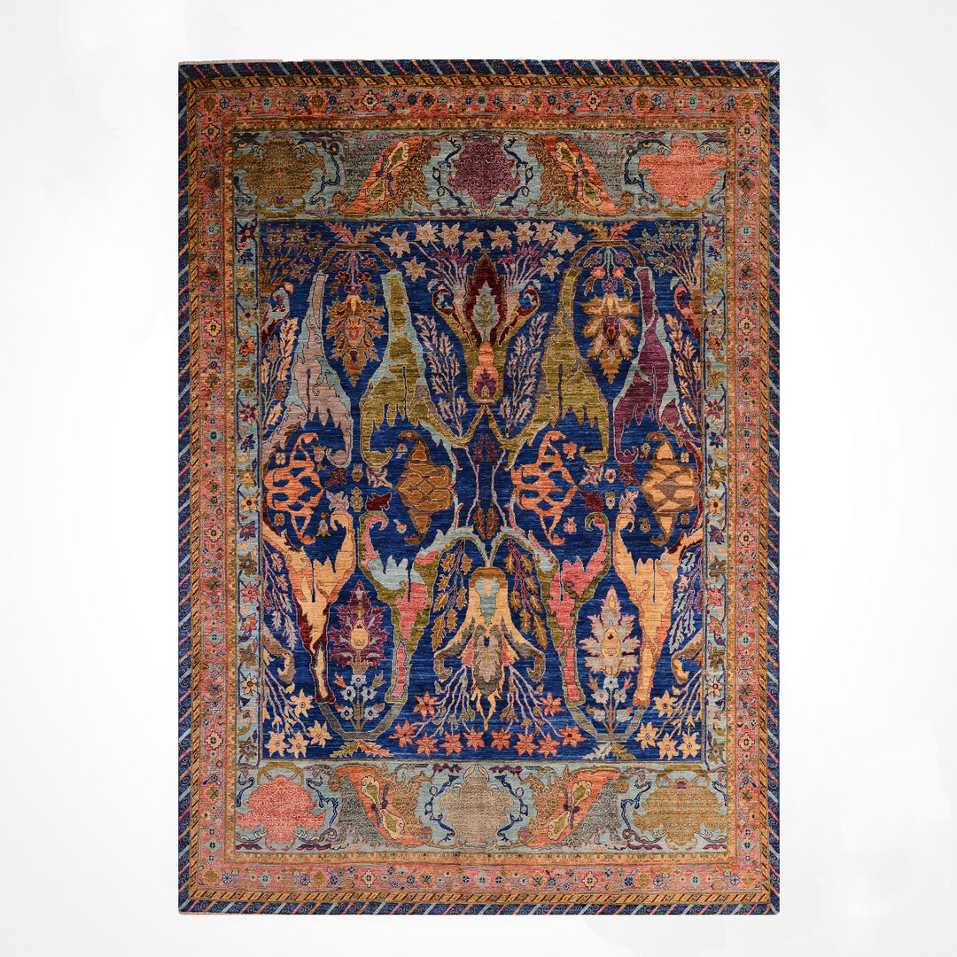 Selçuklu Orijinal El Dokuması Lacivert Kök Boya Yün Halı 246x310 7.63 Metrekare - 7x10 ft