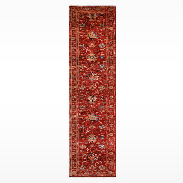 Sultani Binbirgece Uzun Yolluk Orijinal El Dokuması Kırmızı Kök Boya Yün Halı 0.78x417 3.25 Metrekare - 3x13 ft