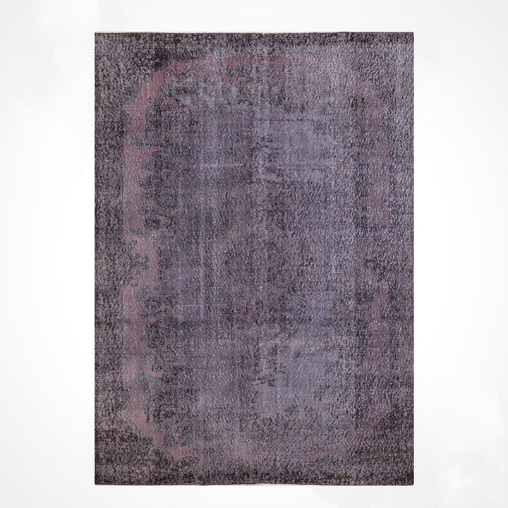 Orijinal Vintage Mor Gri Kök Boya Yün El Dokuma Halı 177x293 5.19 Metrekare - 6x8 ft