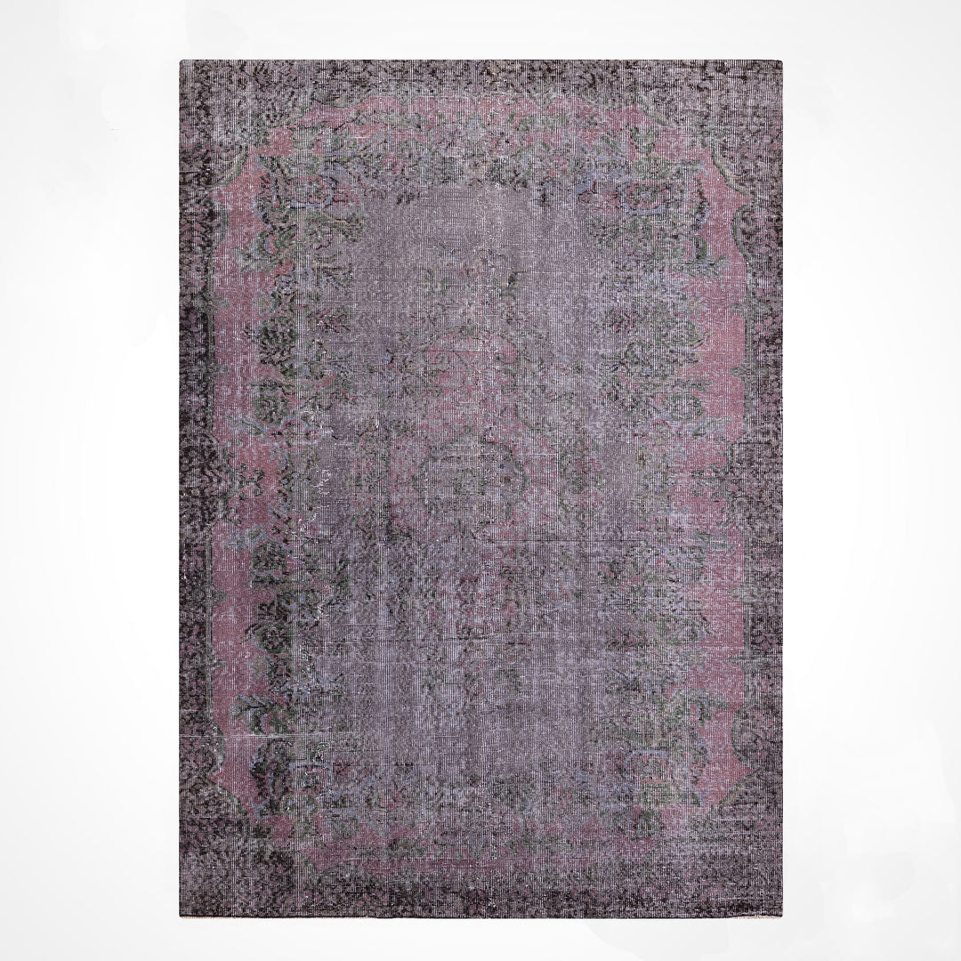 Orijinal Vintage Mor Gri Kök Boya Yün El Dokuma Halı 179x283 5.07 Metrekare - 6x8 ft