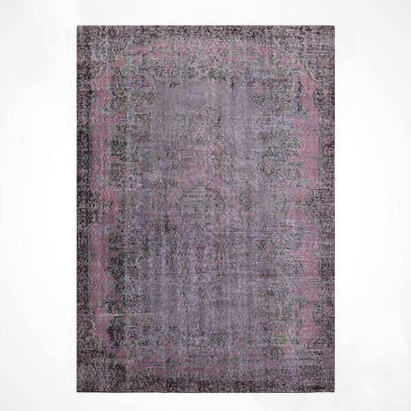 Orijinal Vintage Mor Gri Kök Boya Yün El Dokuma Halı 179x283 5.07 Metrekare - 6x8 ft
