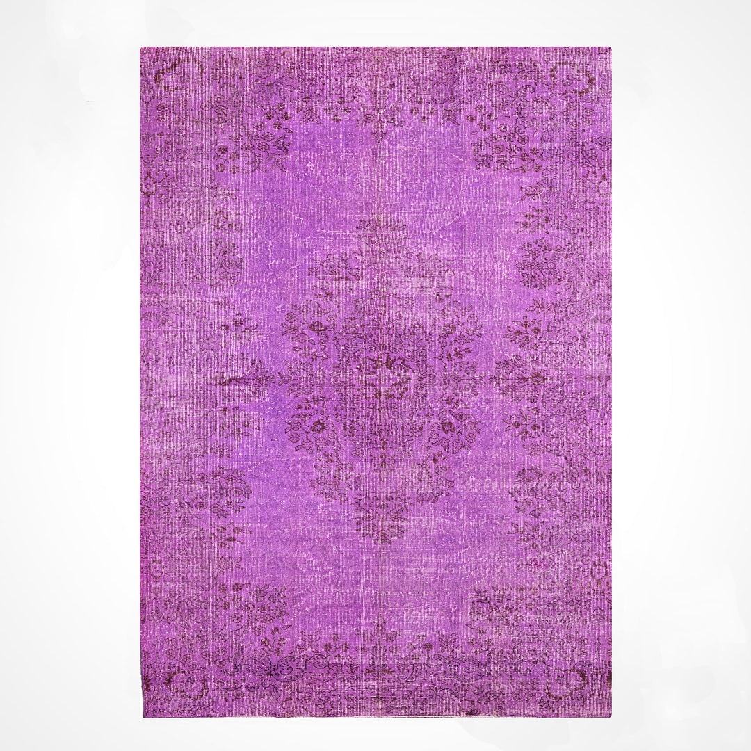 Orijinal Vintage Mor Kök Boya Yün El Dokuma Halı 168x284 4.77 Metrekare - 6x8 ft