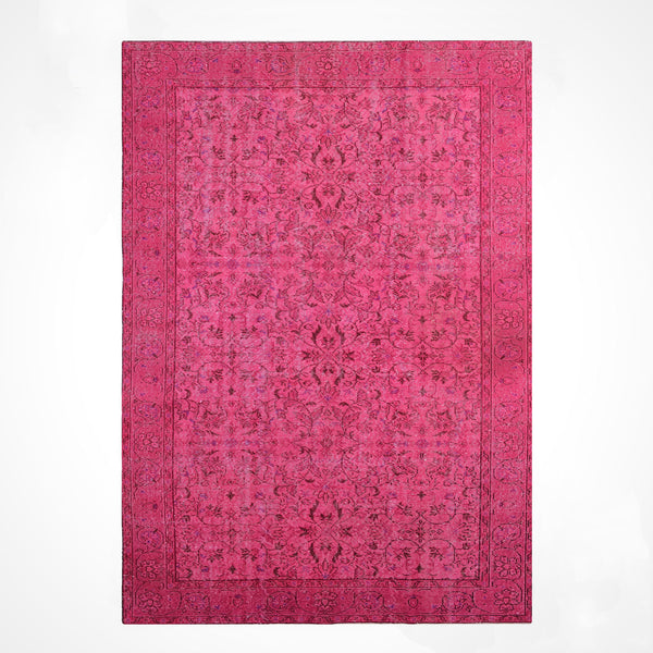 Orijinal Vintage Pembe Kök Boya Yün El Dokuma Halı 167x283 4.72 Metrekare - 6x8 ft