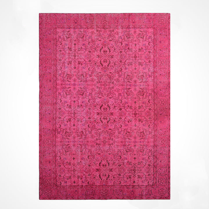 Orijinal Vintage Pembe Kök Boya Yün El Dokuma Halı 167x283 4.72 Metrekare - 6x8 ft
