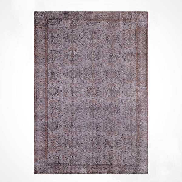 Orijinal Vintage Gri Kök Boya Yün El Dokuma Halı 183x305 5.58 Metrekare - 7x10 ft