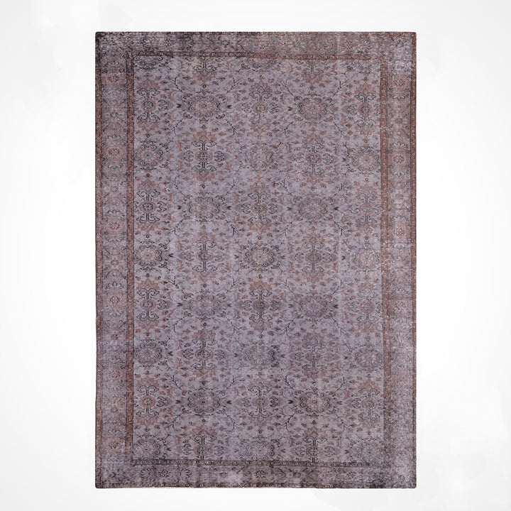 Orijinal Vintage Gri Kök Boya Yün El Dokuma Halı 183x305 5.58 Metrekare - 7x10 ft