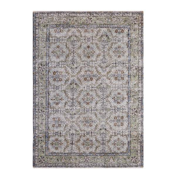 Orijinal Vintage Gri Kök Boya Yün El Dokuma Halı 174x282 4.91 Metrekare - 7x10 ft