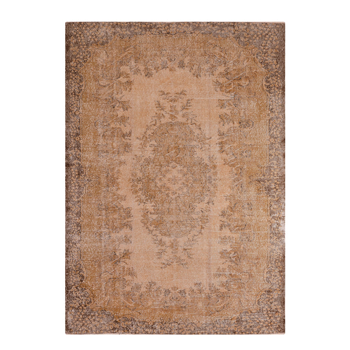 Orijinal Vintage Kahverengi Kök Boya Yün El Dokuma Halı 181x278 5.03 Metrekare - 6x9 ft