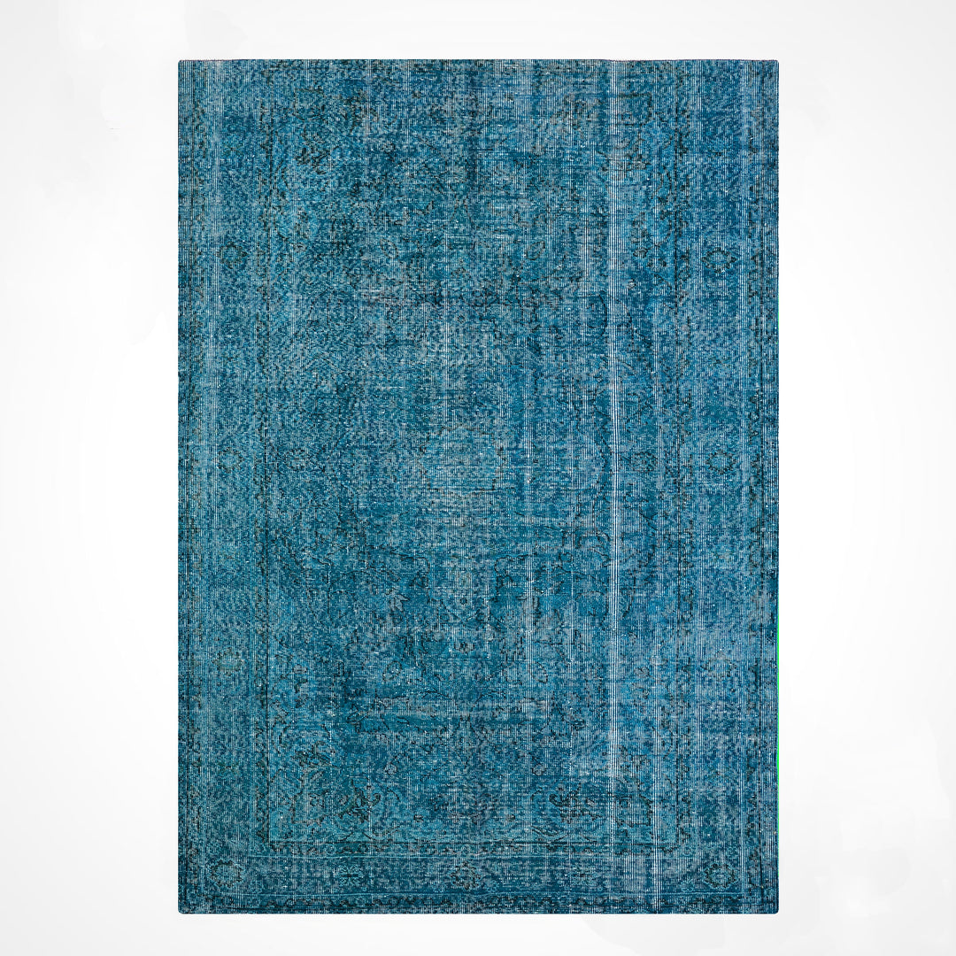 Orijinal Vintage Turkuaz Kök Boya Yün El Dokuma Halı 170x250 4.25 Metrekare - 5x8 ft