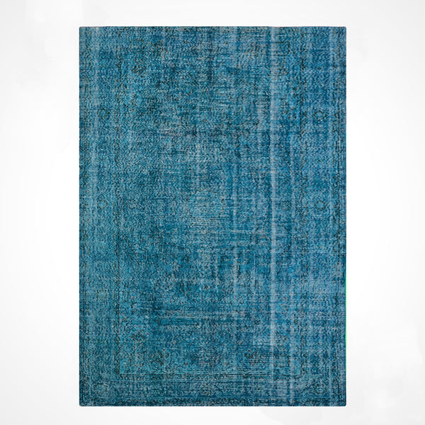 Orijinal Vintage Turkuaz Kök Boya Yün El Dokuma Halı 170x250 4.25 Metrekare - 5x8 ft